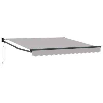 vidaXL Avtomatska Retraktibilna Tenda Svetlo Siva 300x250 cm