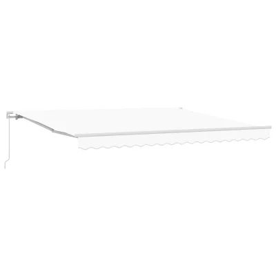 vidaXL Ročna retraktibilna tenda Bela 400x350 cm