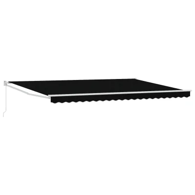 vidaXL Ročna retractibilna tenda Črna 500x300 cm