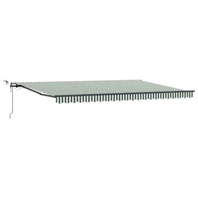 vidaXL Avtomatska retraktibilna tenda z LED zeleno in belo 500x300 cm