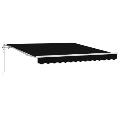 vidaXL Avtomatska retraktibilna tenda črna 350x250 cm
