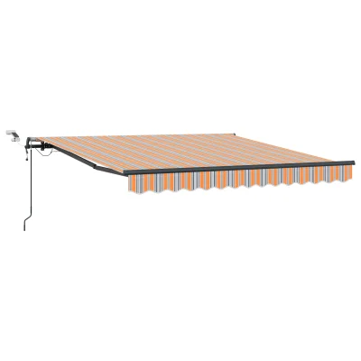 vidaXL Avtomatska Zložljiva Tenda z LED Množično Črto 350x250 cm