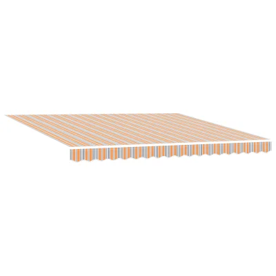 vidaXL Ročna zložljiva tendica z LED večbarvnimi črtami 400x350 cm