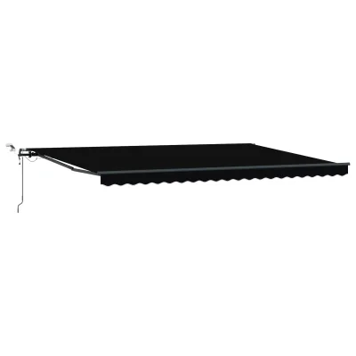vidaXL avtomatska retraktibilna tenda z LED Črna 500x300 cm