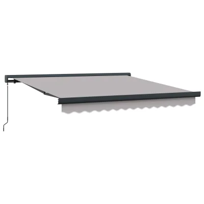 vidaXL Ročna retraktibilna tenda svetlo siva 300x250 cm