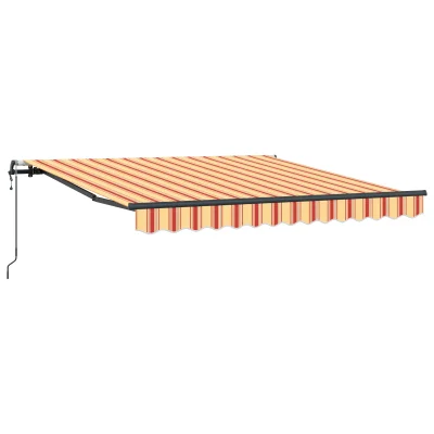 vidaXL Avtomatska retraktibilna tenda rumena in oranžna 350x250 cm