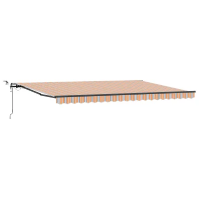 vidaXL Samodejna zložljiva tenda z LED večbarvno črto 500x350 cm