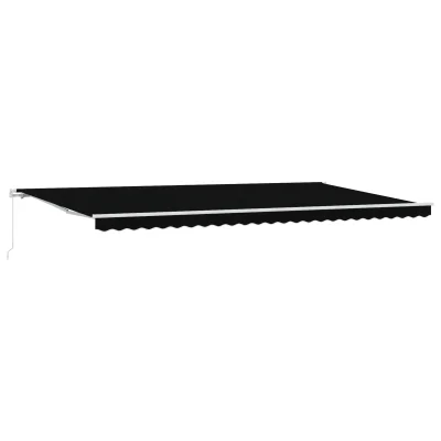 vidaXL Ročna retractibilna tenda Črna 600x300 cm