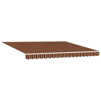vidaXL Ročna retraktibilna tenda z LED v rumeni in oranžni 400x350 cm