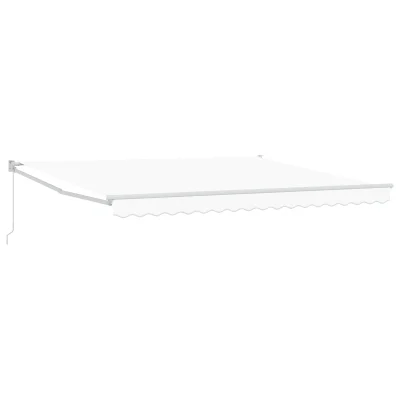 vidaXL Ročna zložljiva tenda Bela 400x300 cm