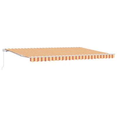 vidaXL Ročna Retraktibilna Tenda Rumena in Oranžna 500x300 cm
