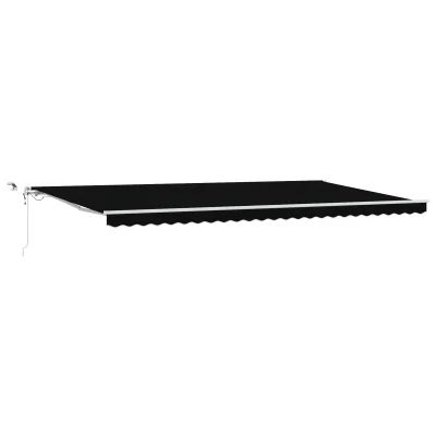 vidaXL Avtomatska retraktibilna tenda z LED črna 600x300 cm