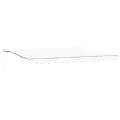 vidaXL Ročna retraktibilna tenda bela 450x300 cm