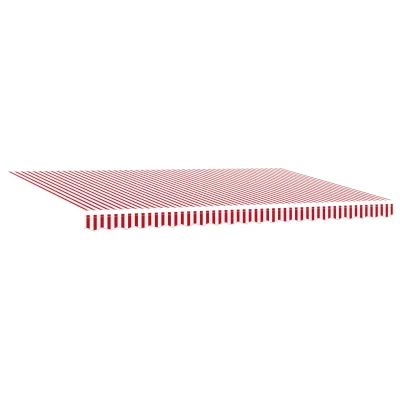 vidaXL Ročna retraktibilna tenda z LED rdečo in belo črtico 500x350 cm