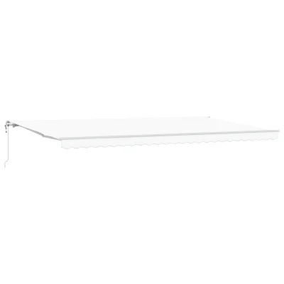 VidaXL avtomatska retractibilna tenda bela 600x350 cm, VidaXL telo za zamenjavo tende za okvir 6x3,5 m bela
