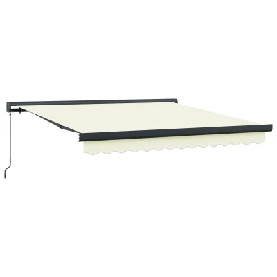 vidaXL Ročna retraktibilna tenda kremna 300x250 cm