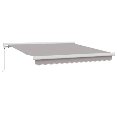 vidaXL Ročna retraktibilna senčila svetlo siva 300x250 cm