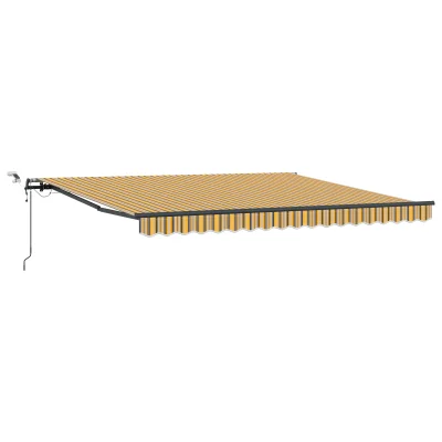 vidaXL Samodejna retraktibilna tenda z LED večbarvnimi črtami 400x350 cm