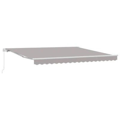 vidaXL Ročna Zložljiva Tenda Svetlo Siva 400x350 cm