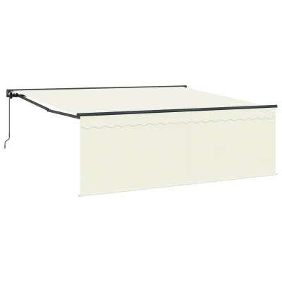 vidaXL Ročna retraktibilna tenda kremna 350x250 cm