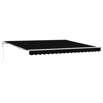 vidaXL Avtomatska retraktibilna tenda Črna 400x350 cm