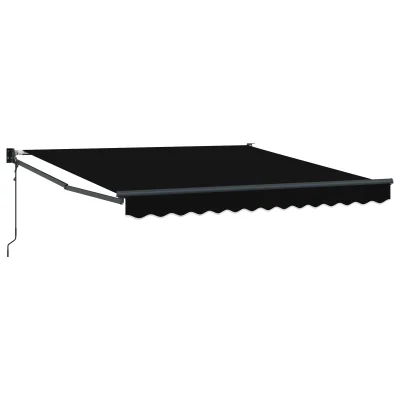vidaXL Avtomatska retraktibilna tenda črna 300x250 cm
