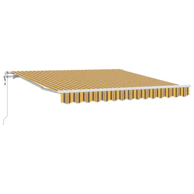 vidaXL Avtomatska retraktibilna tenda večbarvni trak 350x250 cm