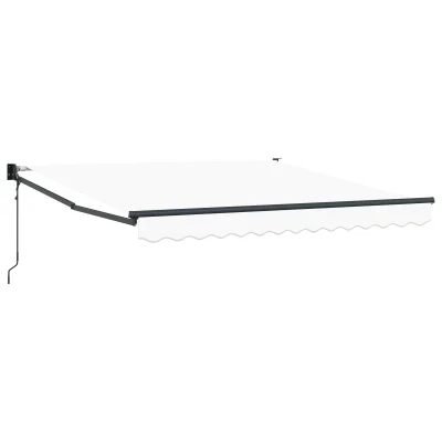 vidaXL Avtomatska retraktibilna tenda Bela 300x250 cm