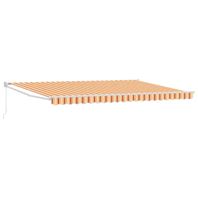 vidaXL Ročna Zložno Tenda Rumena in Oranžna 500x300 cm