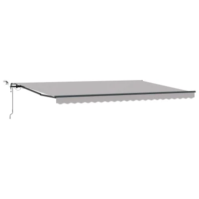vidaXL avtomatska retraktibilna tenda z LED svetlobo svetlo siva 500x300 cm