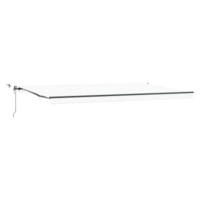 VidaXL samodejna retraktibilna tenda z LED bela 600x350 cm, VidaXL nadomestno platno za tenda 6x3.5 m bela