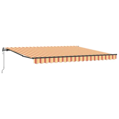 vidaXL Avtomatska Zložljiva Tenda Rumena in Oranžna 400x350 cm