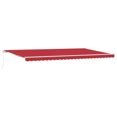 vidaXL Ročna Retraktibilna Tenda Rdeča 600x350 cm
