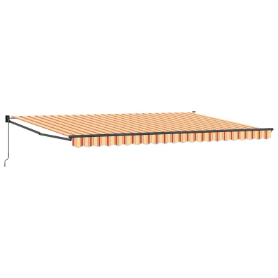 vidaXL Ročni Zložljivi Senčnik Rdeče in Oranžne 500x300 cm