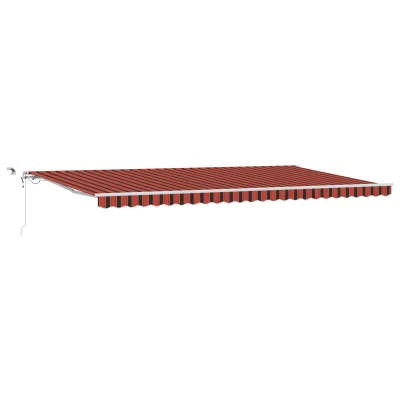 vidaXL Samodejna retraktibilna tenda z LED oranžna in rjava 600x350 cm