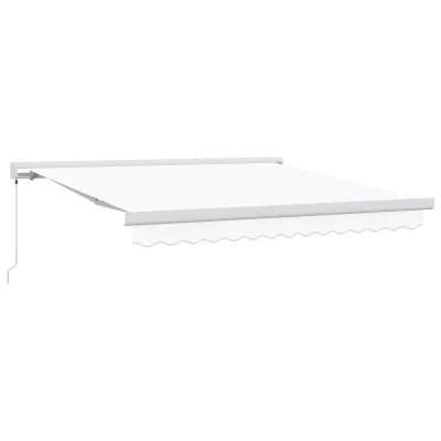vidaXL Ročna Retraktibilna Tenda Bela 300x250 cm