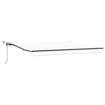 vidaXL avtomatska retraktibilna tenda z LED belo 400x350 cm