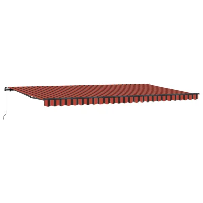 vidaXL Ročna zložljiva tenda oranžna in rjava 600x300 cm