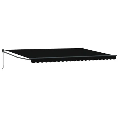 vidaXL Ročna retraktibilna tenda Črna 500x300 cm