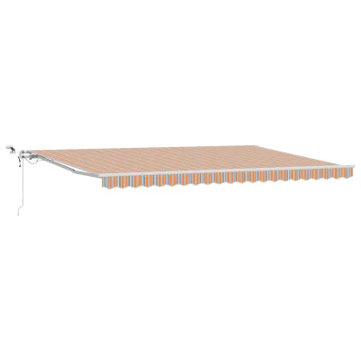 vidaXL Avtomatski retraktibilni senčnik z LED večbarvno črto 500x350 cm