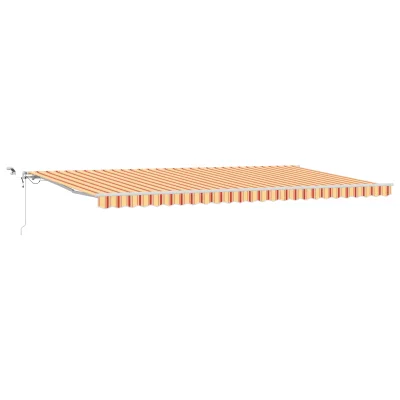 vidaXL Avtomatska retraktibilna tenda z LED v rumeni in oranžni barvi 600x300 cm