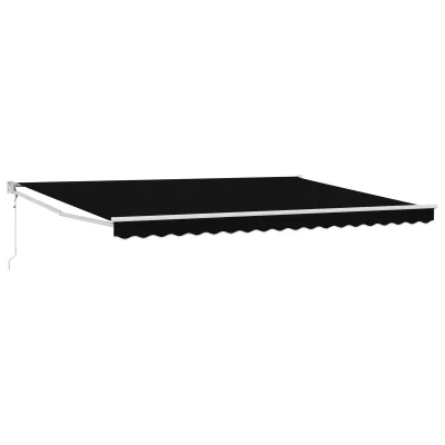vidaXL avtomatska retraktibilna tenda Črna 450x300 cm