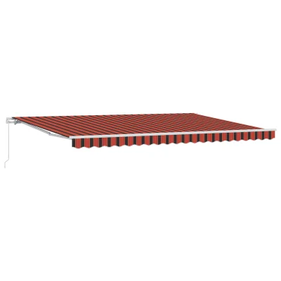 vidaXL Ročna retraktibilna tenda Rdeča in Rjava 500x350 cm