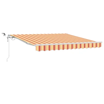 vidaXL Avtomatska retraktibilna tenda z LED v rumeni in oranžni barvi, 300x250 cm