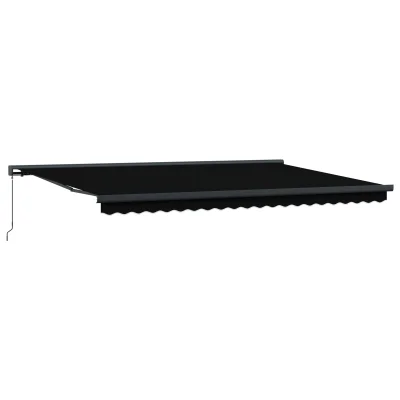 vidaXL ročna retraktibilna tenda črna 500x300 cm