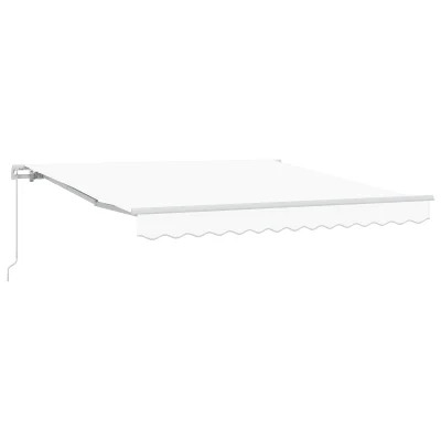 vidaXL Ročna retraktibilna tenda Bela 300x250 cm