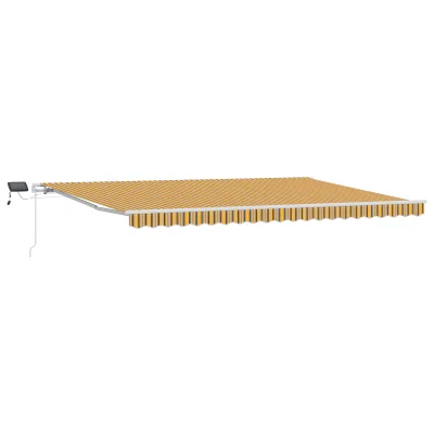 vidaXL Ročna retraktibilna tenda z LED večbarvno črtico 500x350 cm