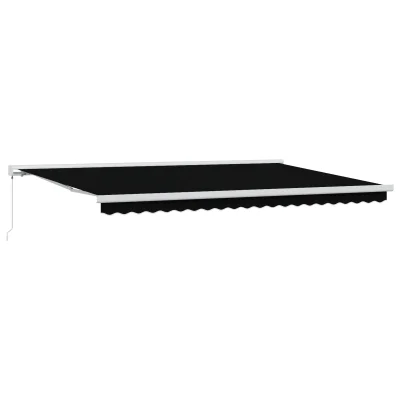 vidaXL Ročna retraktibilna tenda Črna 500x300 cm