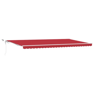 vidaXL Avtomatska Retraktibilna tenda z LED Rdeča 600x350 cm