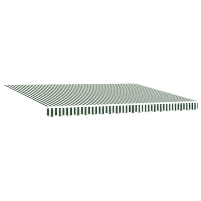 vidaXL Ročna retraktibilna tenda z LED zeleno in belo 450 x 350 cm